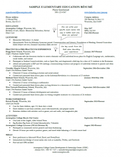 Build a Better Elementary Education Resume