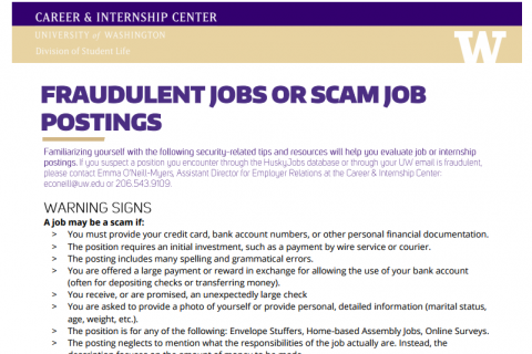 Identifying Scam and Fraudulent Job Postings