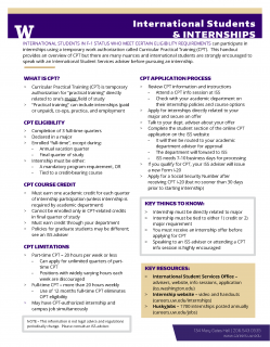 International Students and Internships