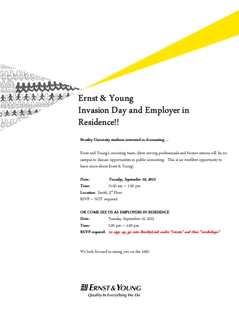 Ernst Amp Young Coming To Campus Bentley Careeredge